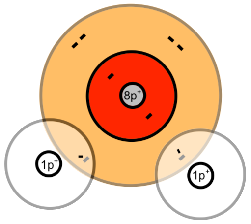 wassermolek-kugelschalenmodell