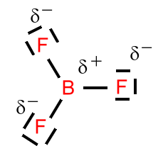 Bortrifluorid-Partialladungen-trigonal